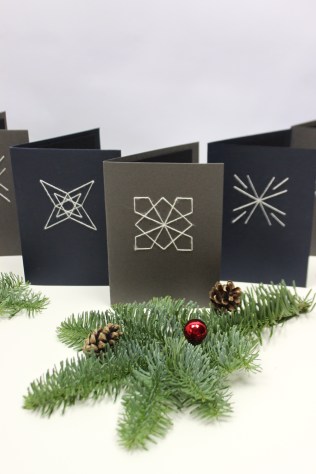 Sewing geometric Christmas Cards | Shelley Makes