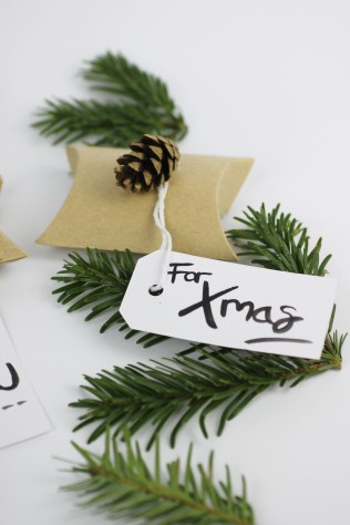 'For Xmas' Brush Lettered Gift Tags | Shelley Makes