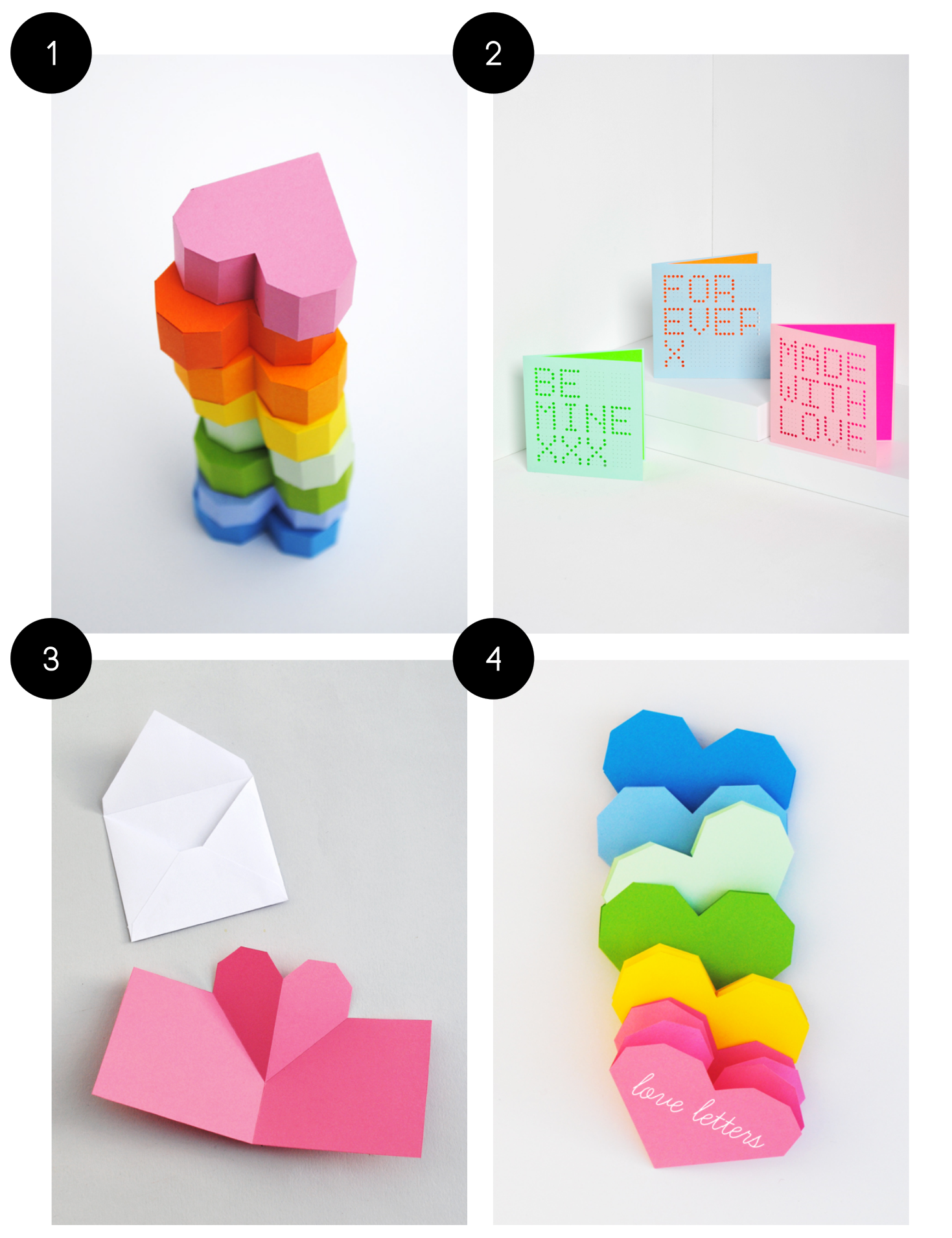 Custom DIY Card Origami Kit With Colorful Paper Hearts, Do It